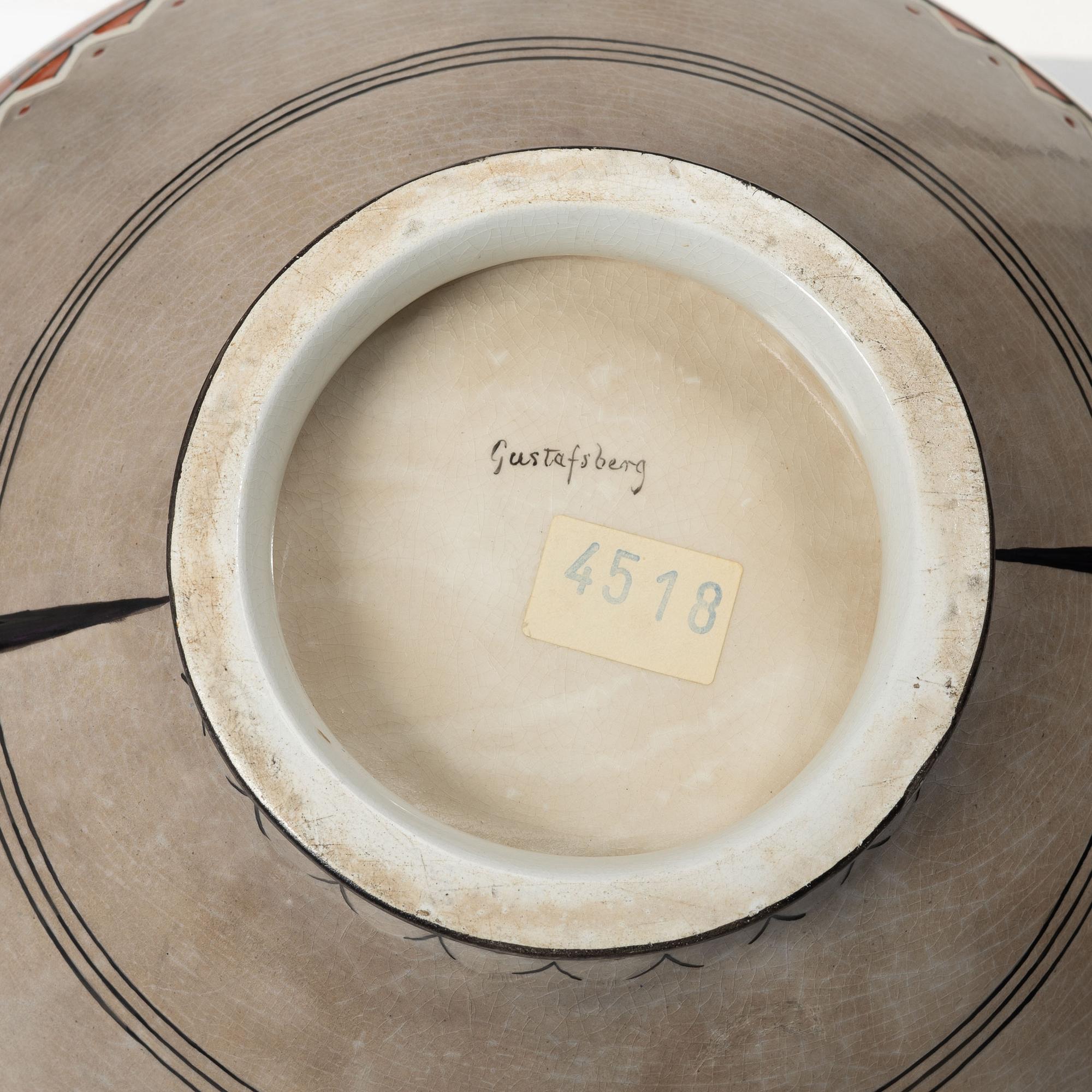 August Malmström, A creamware bowl, Gustavsberg, 1870s.