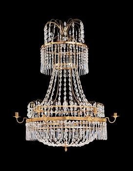734. A late Gustavian circa 1800 seven-light chandelier.