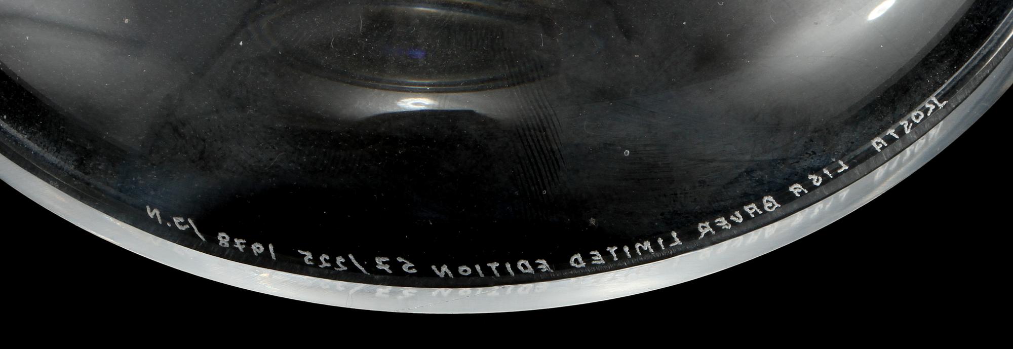 PRAKTURNA, glas, "Linnéskålen", Lisa Bauer, Kosta, signerad, numrerad 57/225 och daterad 1978.