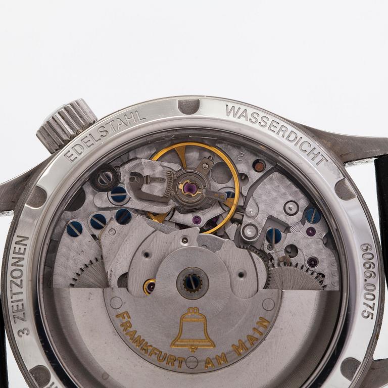 Sinn, 6066 Der Frankfurter Finanzplatzwecker, chronograph, wristwatch, 38.5 mm.