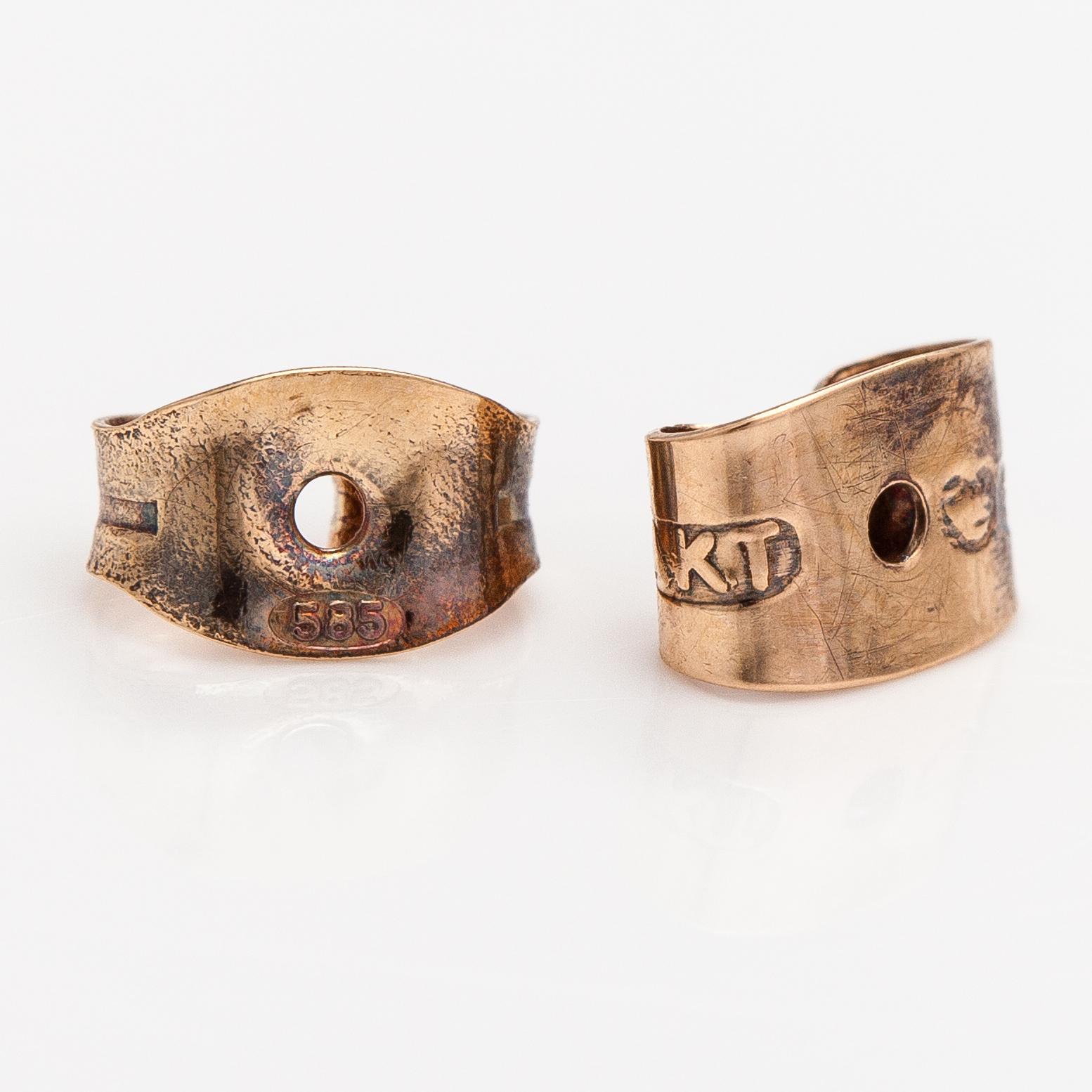 Korvakorupari, 14K kultaa, timantteja n. 0.08 ct yht.