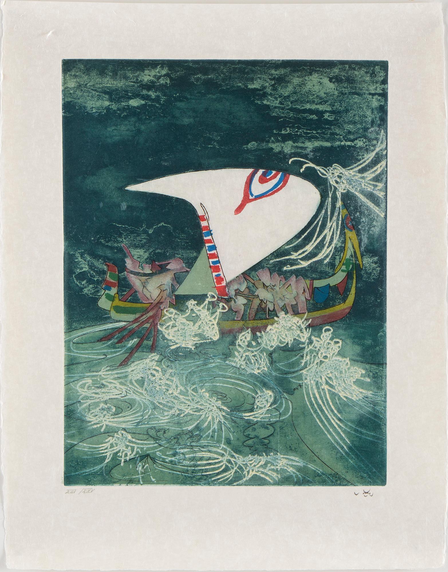 ROBERTO MATTA, Suite with 10 aquatints in colours, 1975, on Japon nacré paper.