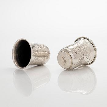 A pair silver cups, Moscow 1862.