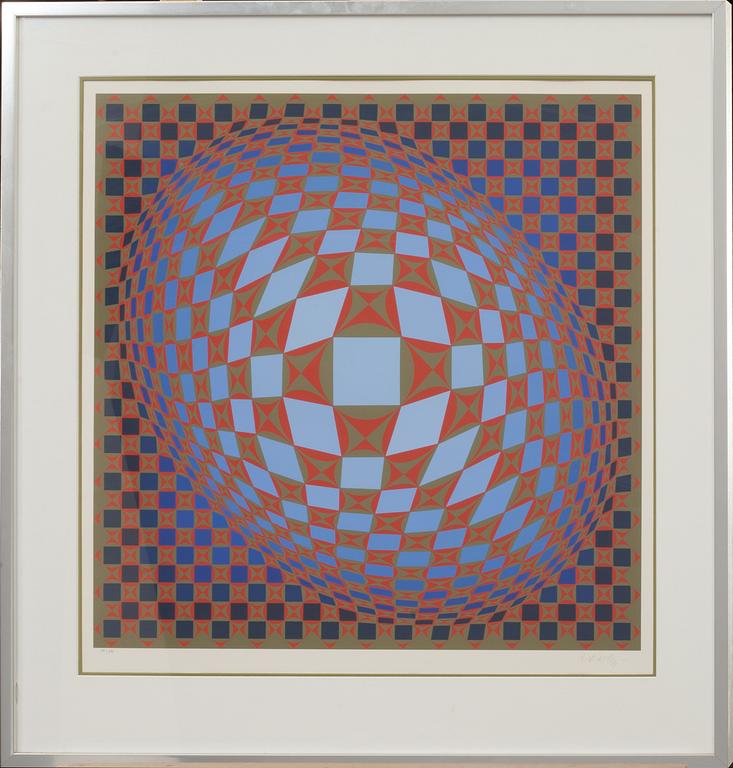 VICTOR VASARELY, färglitografi, signerad och numrerad 178/275.