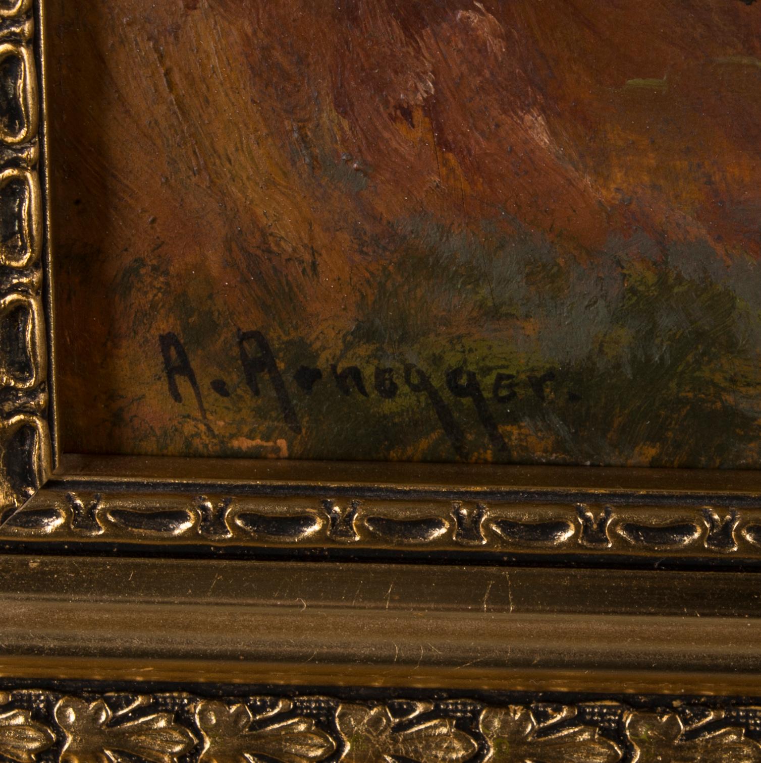 ALOIS ARNEGGER, olja på skiva, signerad.
