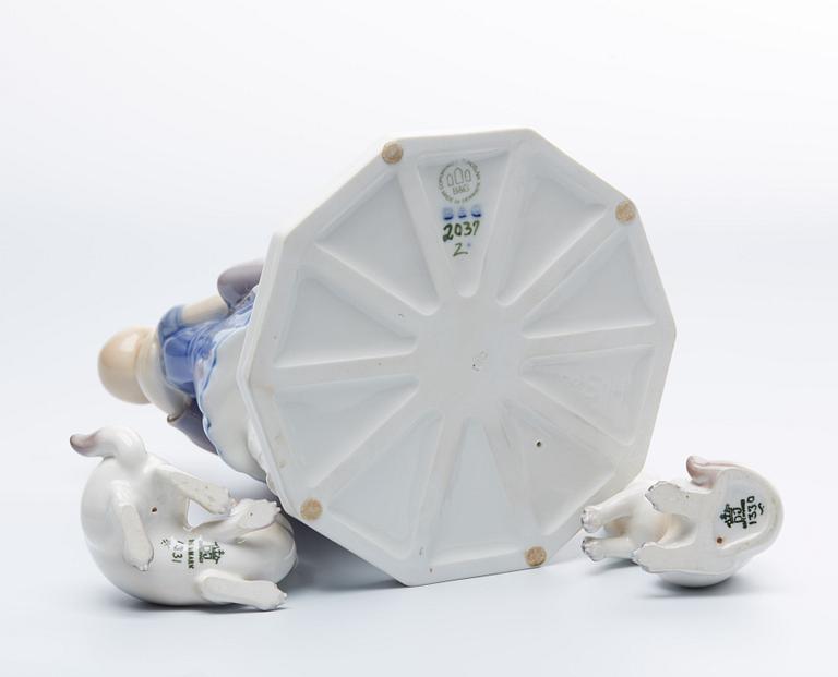 FIGURINER, 3 ST Bing & Grödnahl samt Dahl Jensen, 1900-talets andra hälft.