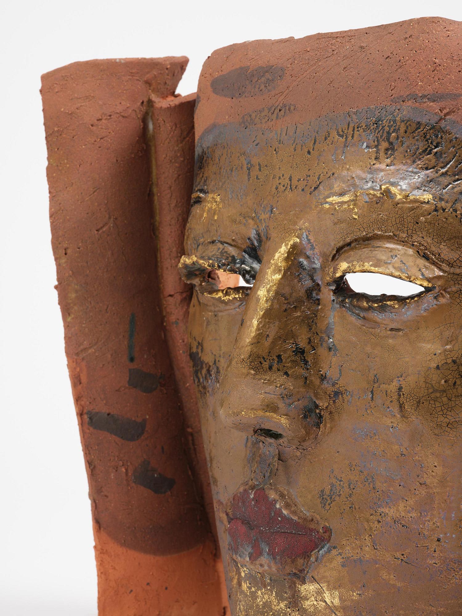 Hertha Hillfon, a partially glazed earthenware relief, own studio, Stockholm.