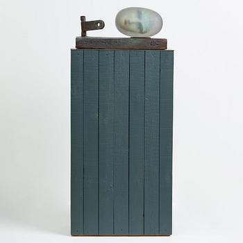 Bertil Vallien, skulptur, vilande huvud, "Resting head", Kosta Boda, unik.