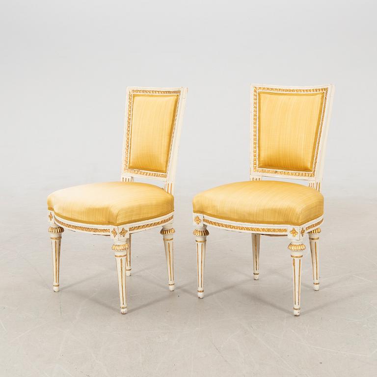 Chairs, a pair of Gustavian Stockholm works by Johan Hammarström (chairmaker in Stockholm 1794 - 1812/19).