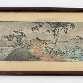 A Japanese colour woodblock print, Meiji period (1868-1912).