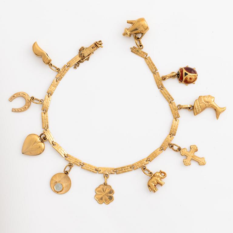 Charm bracelet, 18K gold.