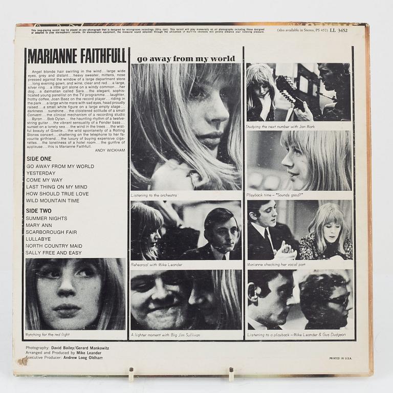 Marianne Faithfull, "Go Away From My World", LP, signed, 1965.