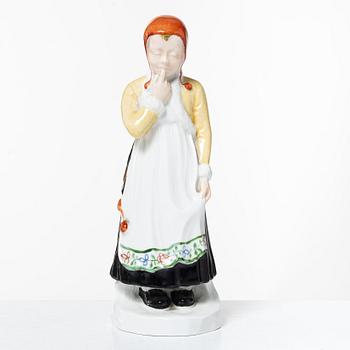 Hilma Persson-Hjelm, "Jössehärad", a porcelain figurine and an Art Nouveau bowl, Rörstrand, early 20th century.