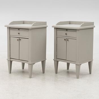 A pair of bedside cabinets, later part of the 20th century.