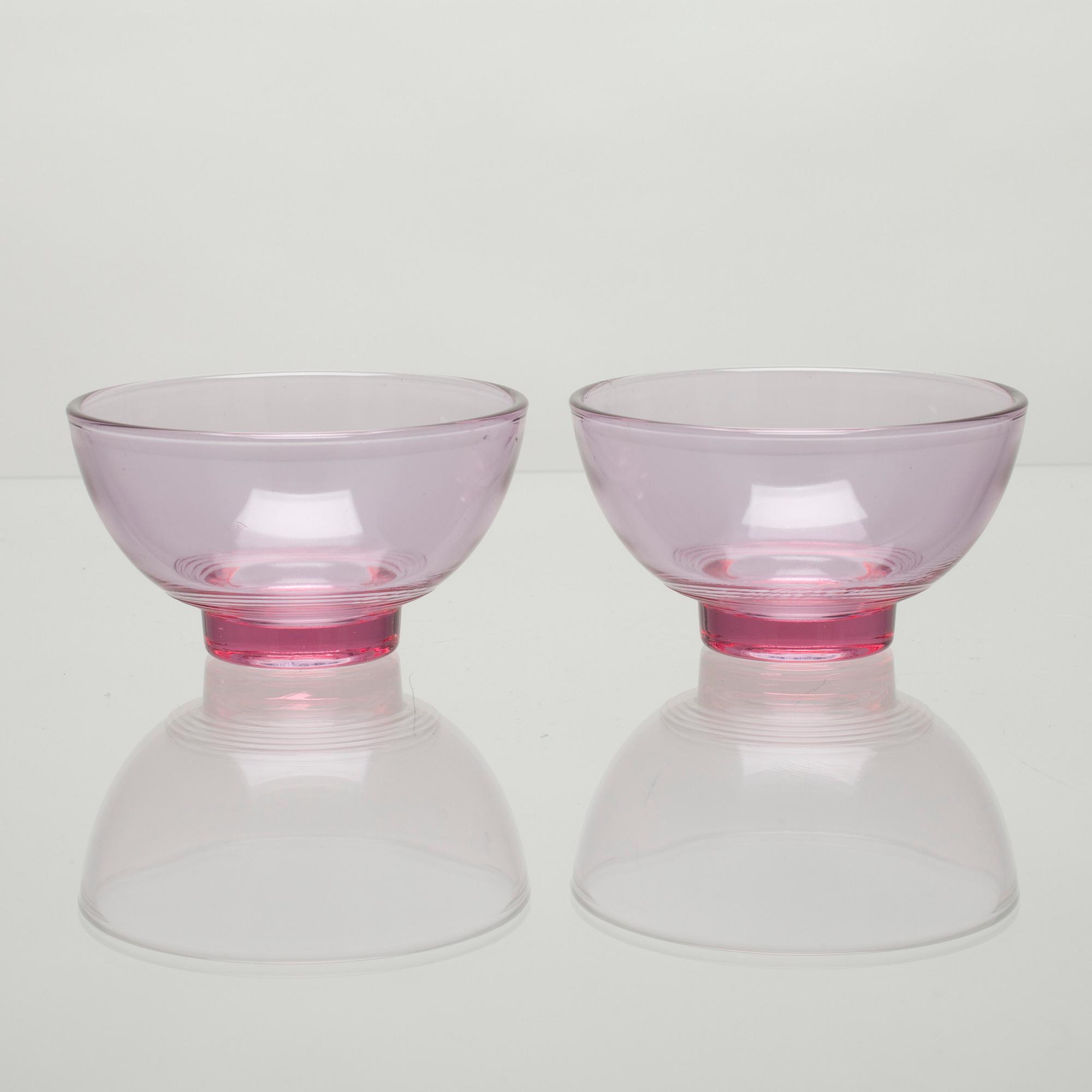 DESSERTSKÅLAR, 8 st, glas, Karhula-Iittala, 1900-talets mitt.