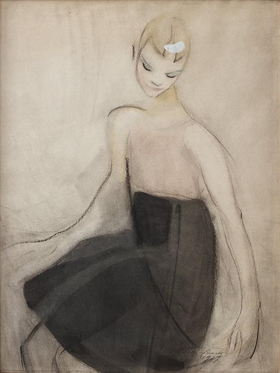 Helene Schjerfbeck, "Marta dansande (Svart kjol)" (Marta dancing [Black skirt] ).