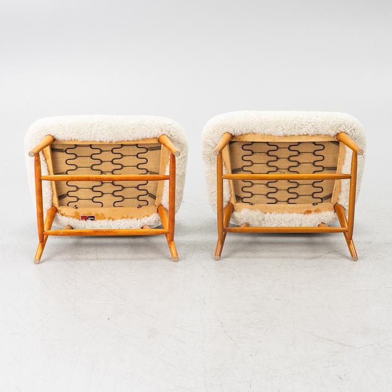 Alf Svensson, Armchairs, a pair, “TeVe”, Bra Bohag, Studio Ljungs Industrier AB, Malmö, 1950s.