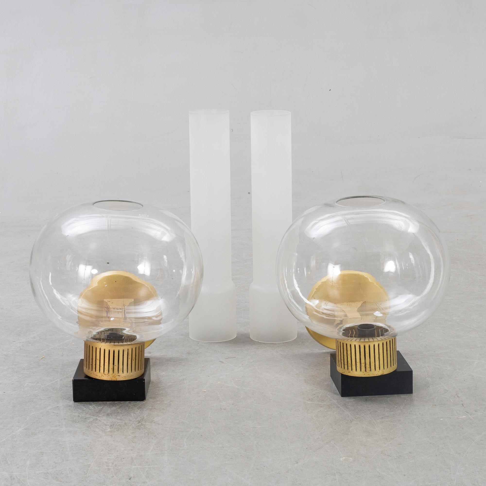 Vägglampor, ett par, 1930-40-tal.