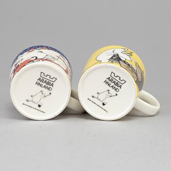 MUMINMUGGAR, 2 st, porslin, Moomin Characters, Arabia, Finland.