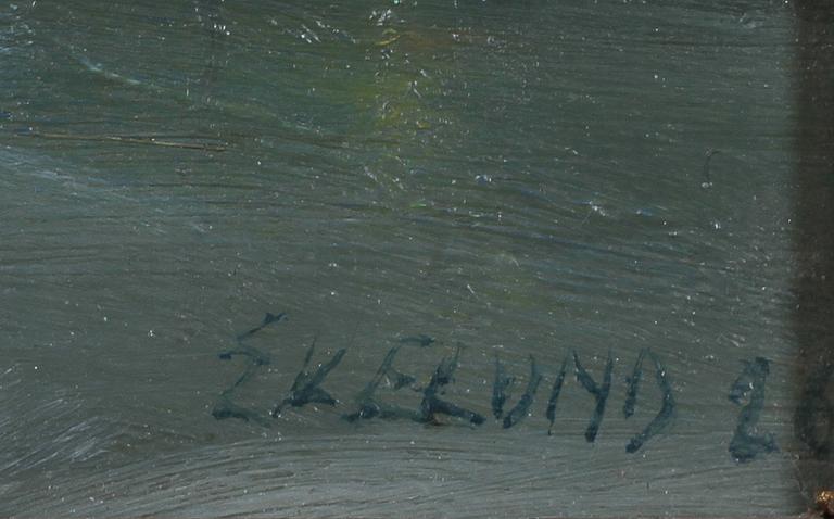 OKÄND KONSTNÄR, olja på duk, bär sign Ekelund, dat -26.