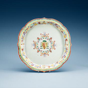 A Portuguese Armorial Tureen stand, Qing dynasty, Qianlong (1736-95).