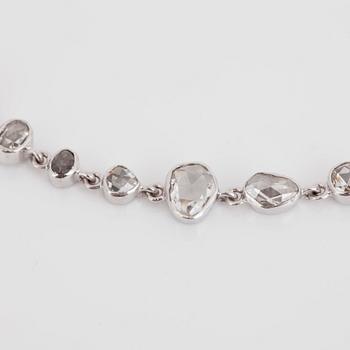 A rose-cut diamond, circa 5 cts, bracelet.
