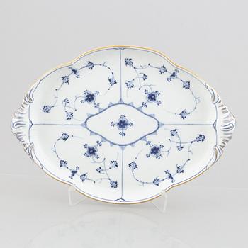 A "Blue fluted" / "Musselmalet" porcelain tray, Royal Copenhagen, 1850s.