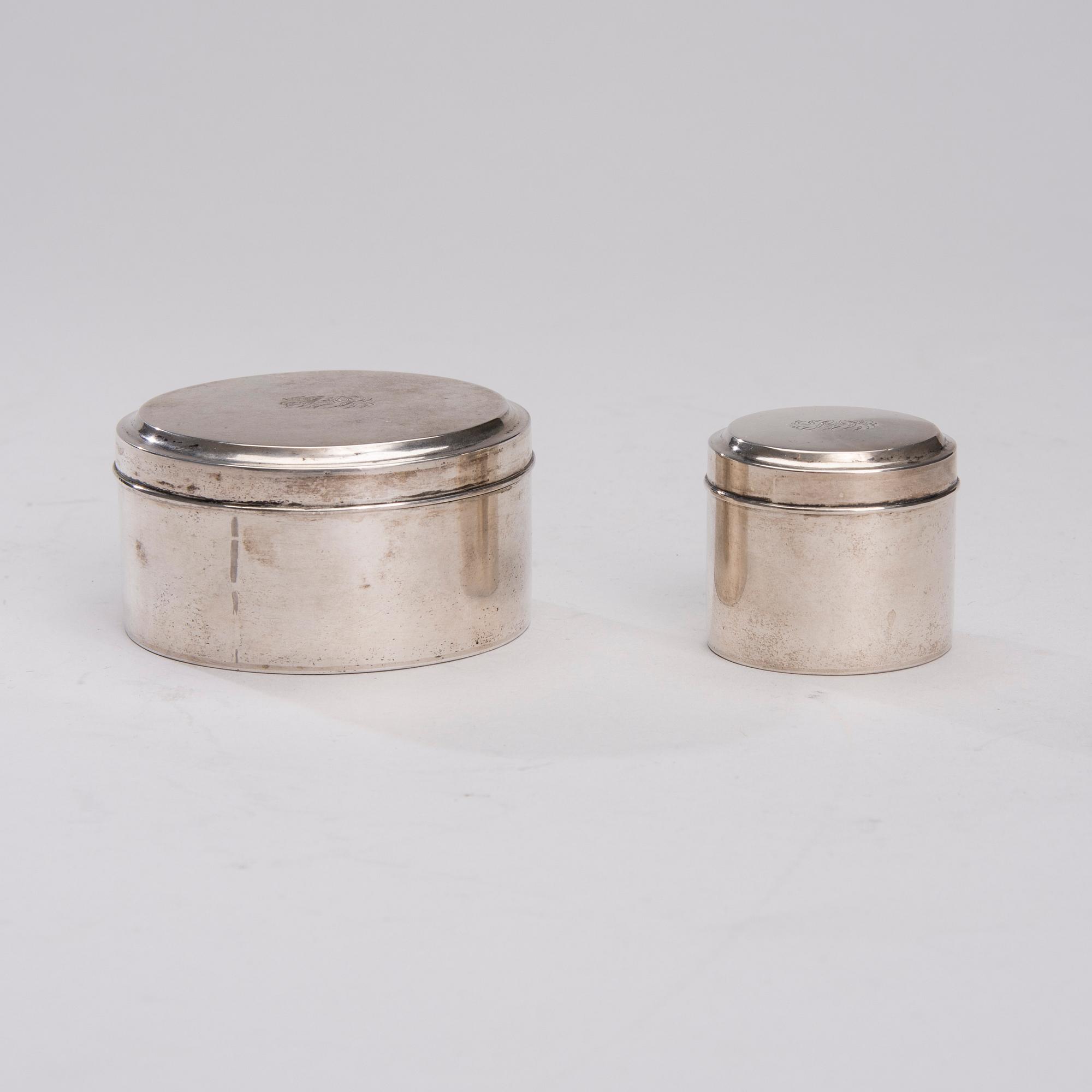 DOSOR, 2 ST, silver, Roland Melin, Helsingfors 1836, vikt 137 g.