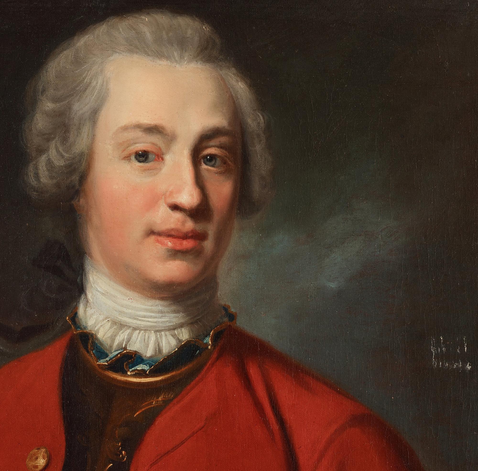 Johan Henrik Scheffel Attributed to, Portrait of a man in cuirass, said to be a member of the Gyllensvärd family.