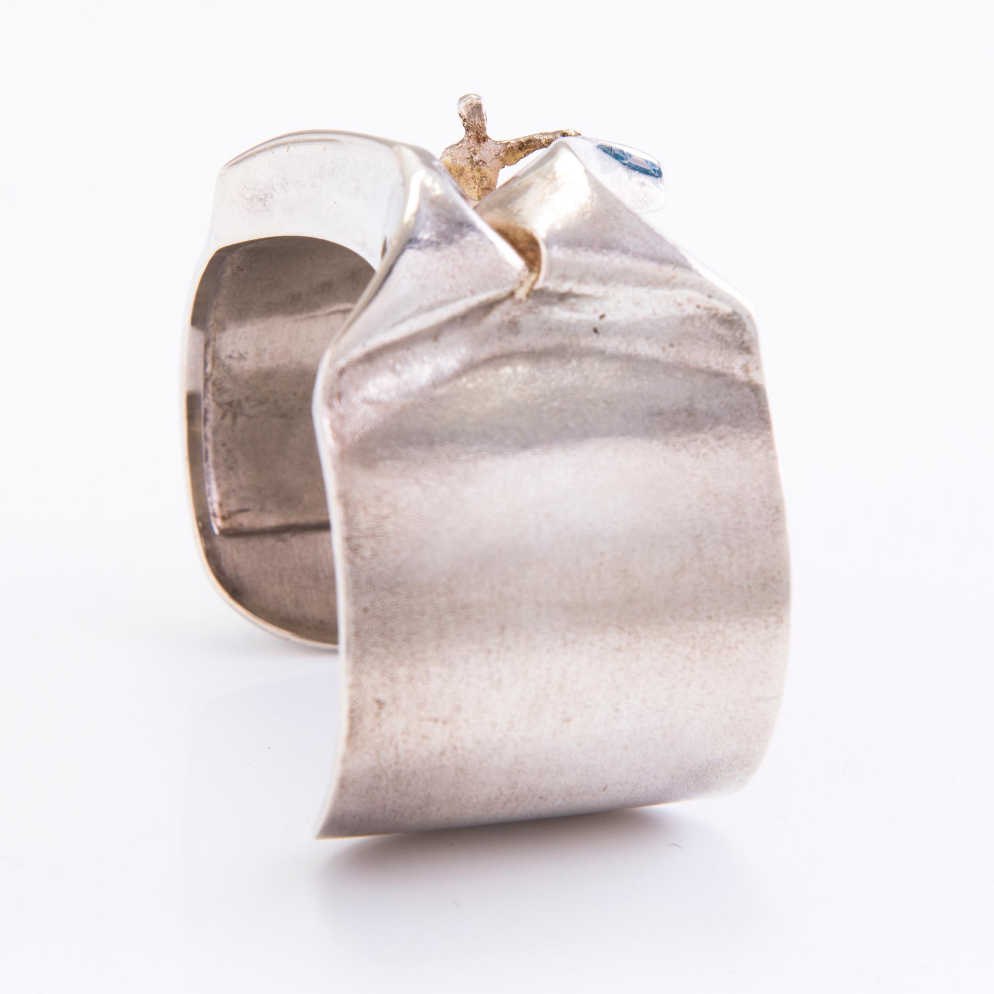 BJÖRN WECKSTRÖM, 'The Man from Mercurius' sterling silver bracelet, marked 'Björn', Lapponia, Helsinki 1972.
