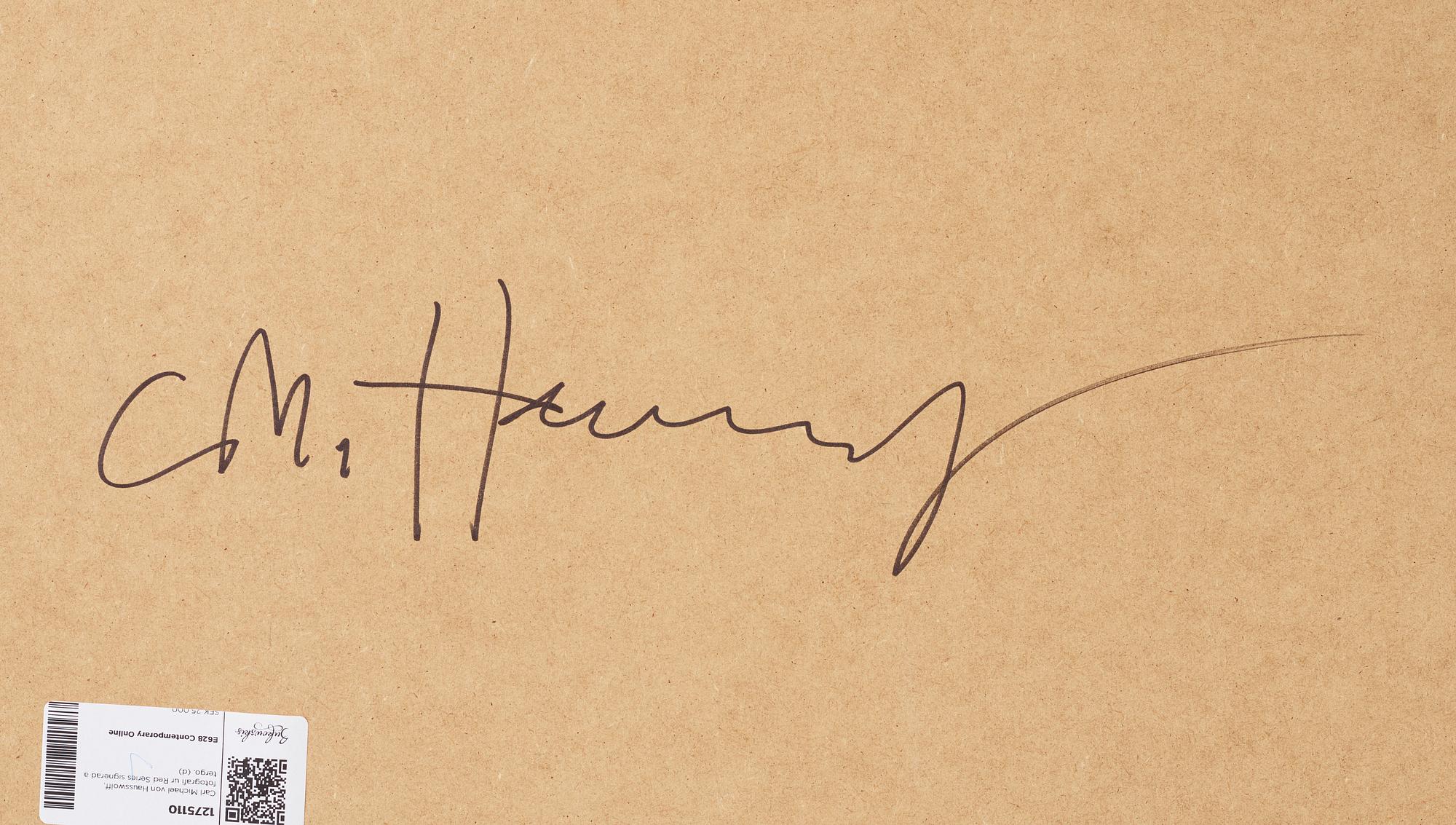 Carl Michael von Hausswolff, fotografi ur Red Series signerad a tergo.