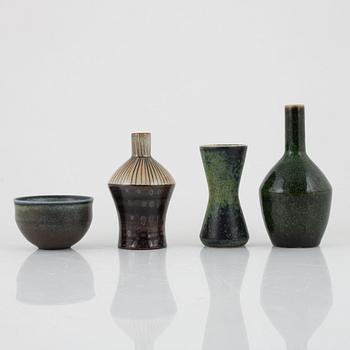 Carl-Harry Stålhane, three vases and a bowl, Rörstrand.