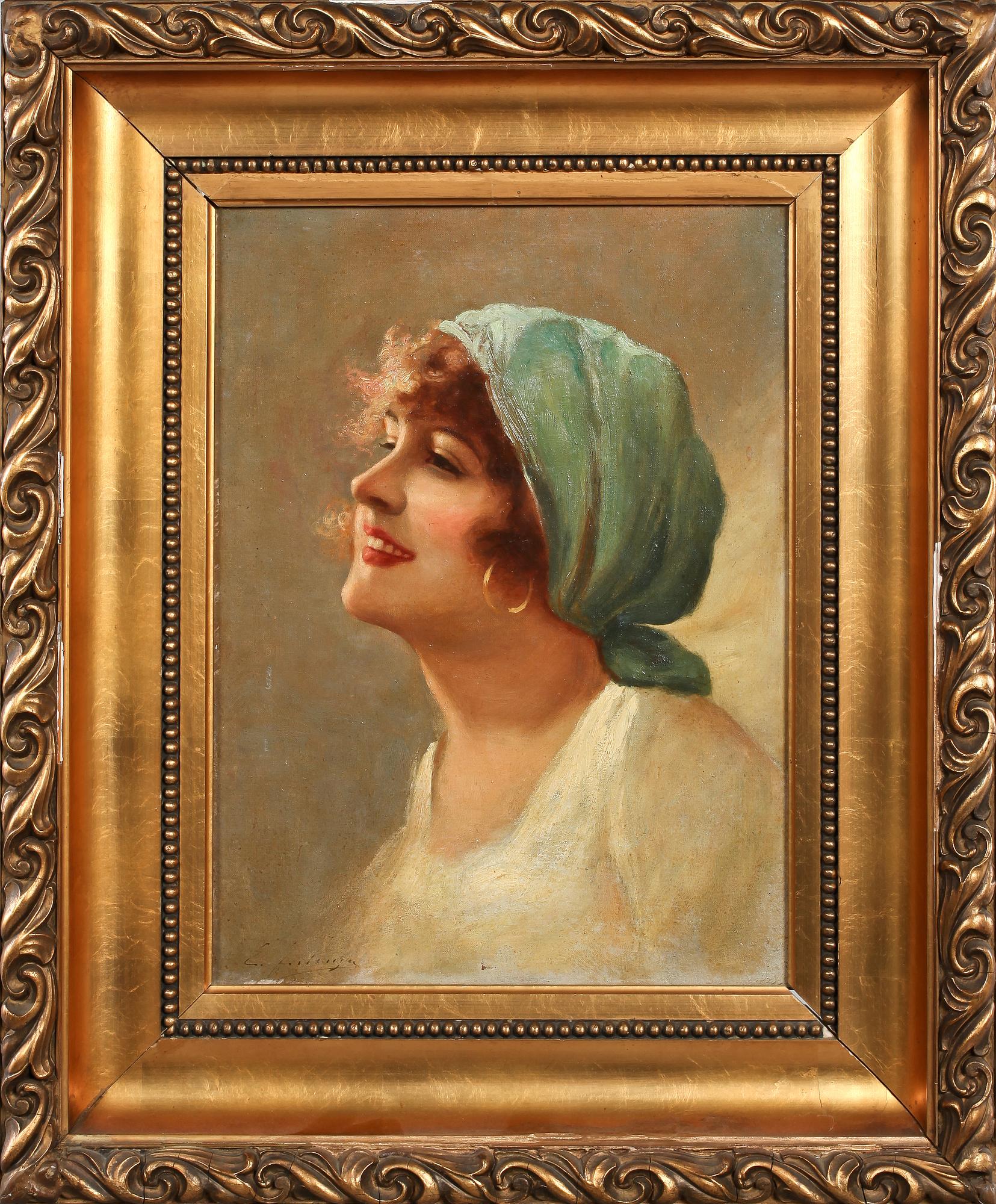 OKÄND KONSTNÄR, olja på duk, omkring 1900.