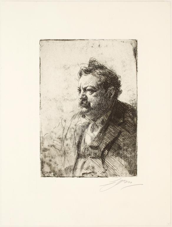 ANDERS ZORN, etsning, utförd 1900, signerad i blyerts.