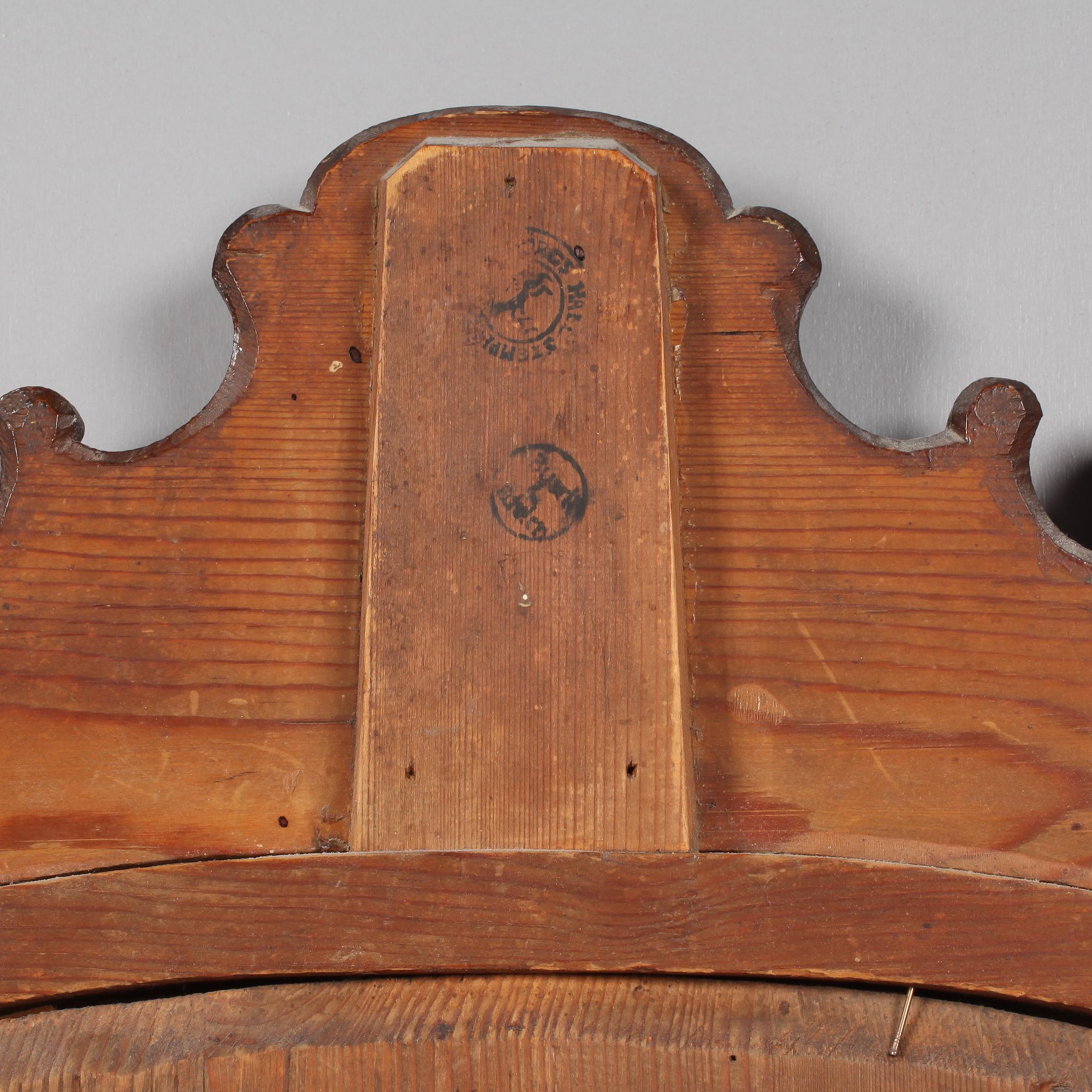 SPEGEL, senbarock, Busch & Echtler, märkt med Göteborgs hallstämpel, omkring 1700-talets mitt.