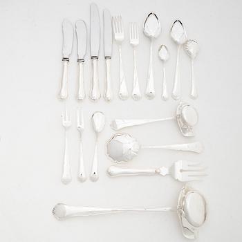 Cutlery service, 96 pieces, silver, model "Viktoria", Auran Kultaseppä Oy, Turku, Finland 1982.