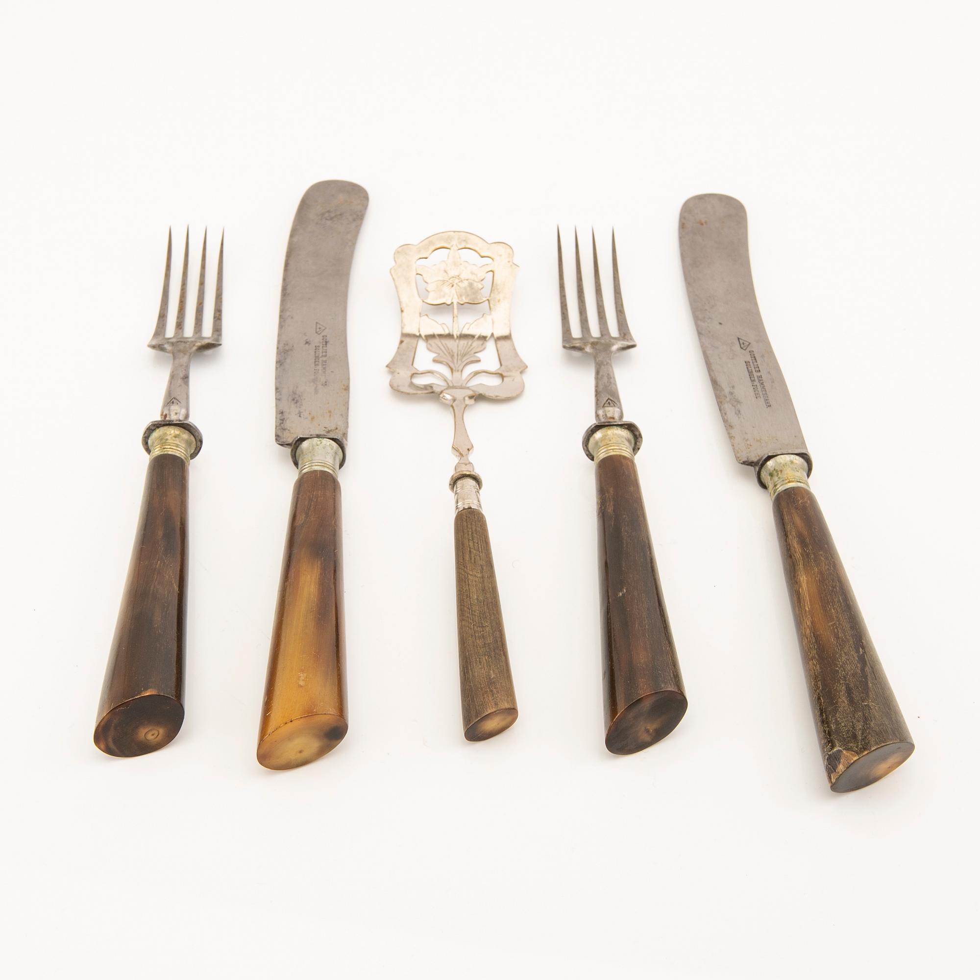 Cutlery 25 pcs late 19th century Solingen Gottlieb Hammesfahr Germany.
