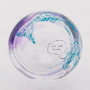 ELLA VARVIO, A glass sculpture, signed Ella Varvio 2014.