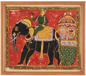 A pair of paintings on cloth, India, Orissa, late 19th Century.