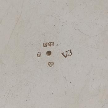 Two Swedish 19th Century silver boxes and one silver beaker, one made by Johan Petter Grönvall, 1827, Stockholm.