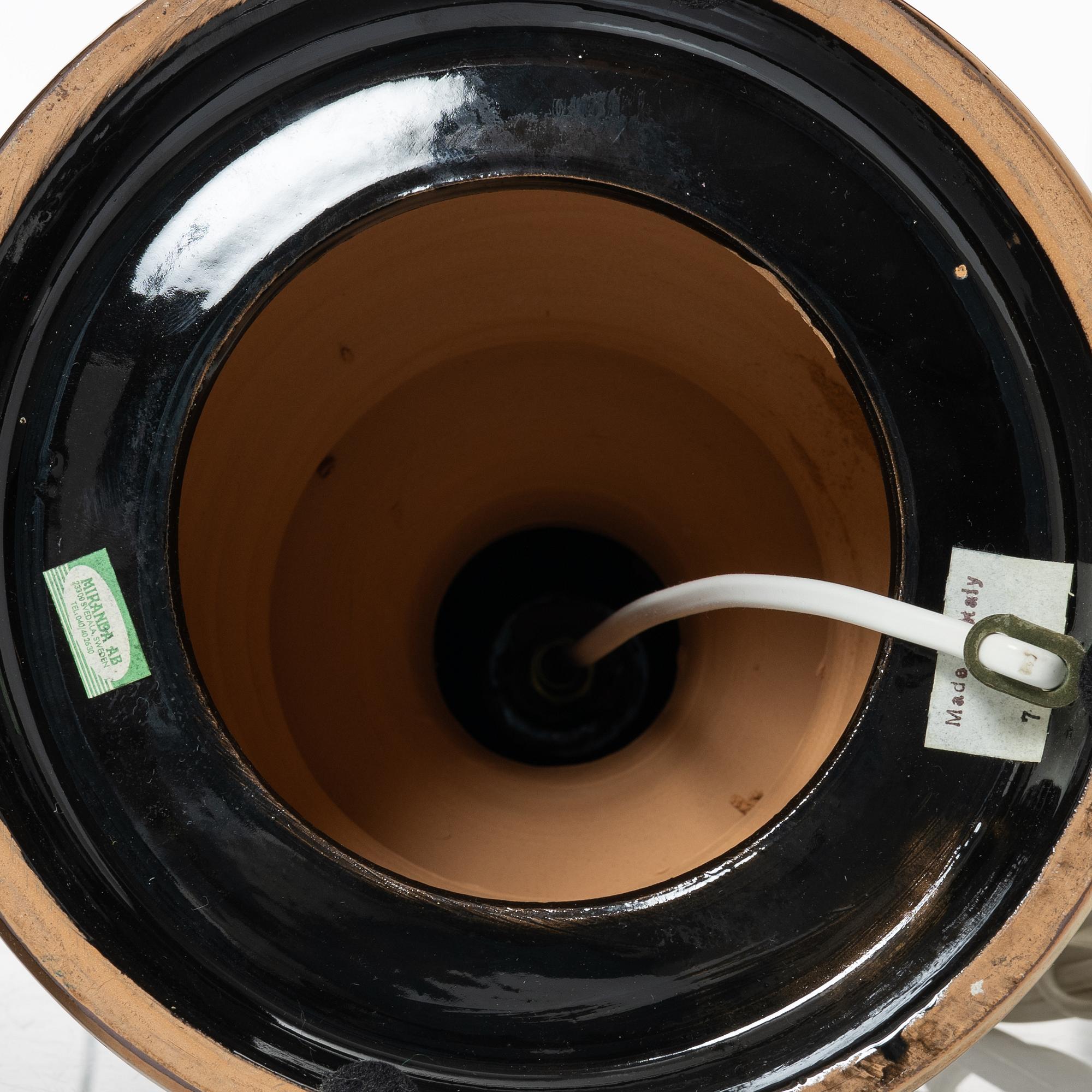 Bordslampor, ett par, Bitossi/Miranda, 1900-talets senare del.