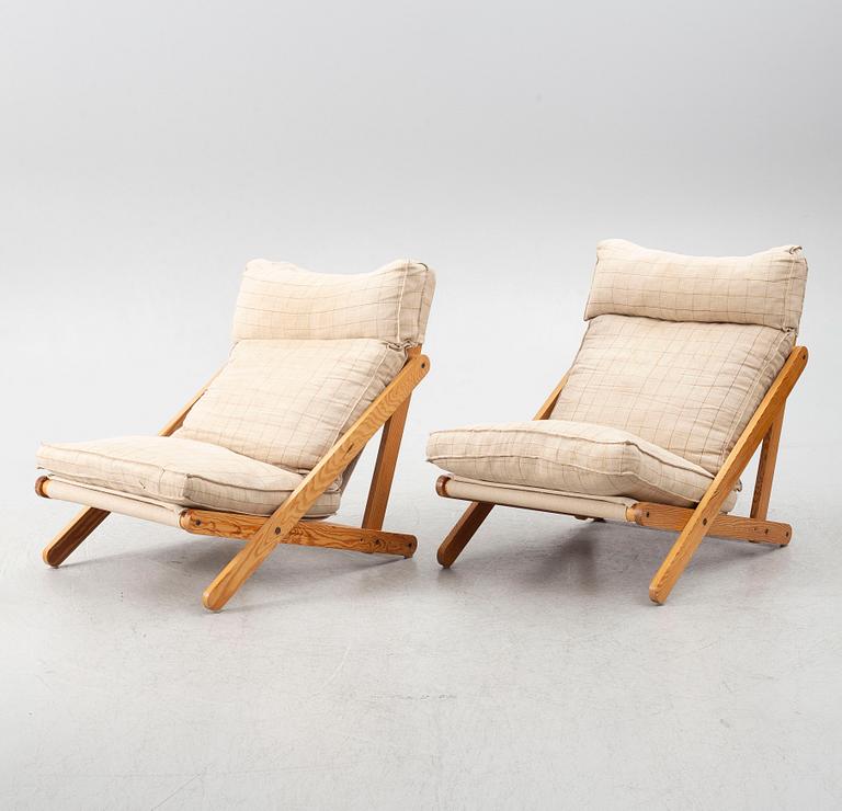 Gillis Lundgren, A pair of  'Idre' lounge chairs, Ikea second half of the 20th century.