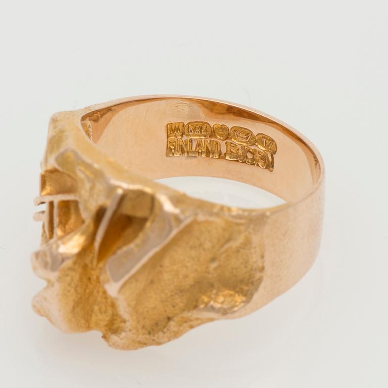 RING, Björn Weckström, Lapponia 1972. 14K guld.