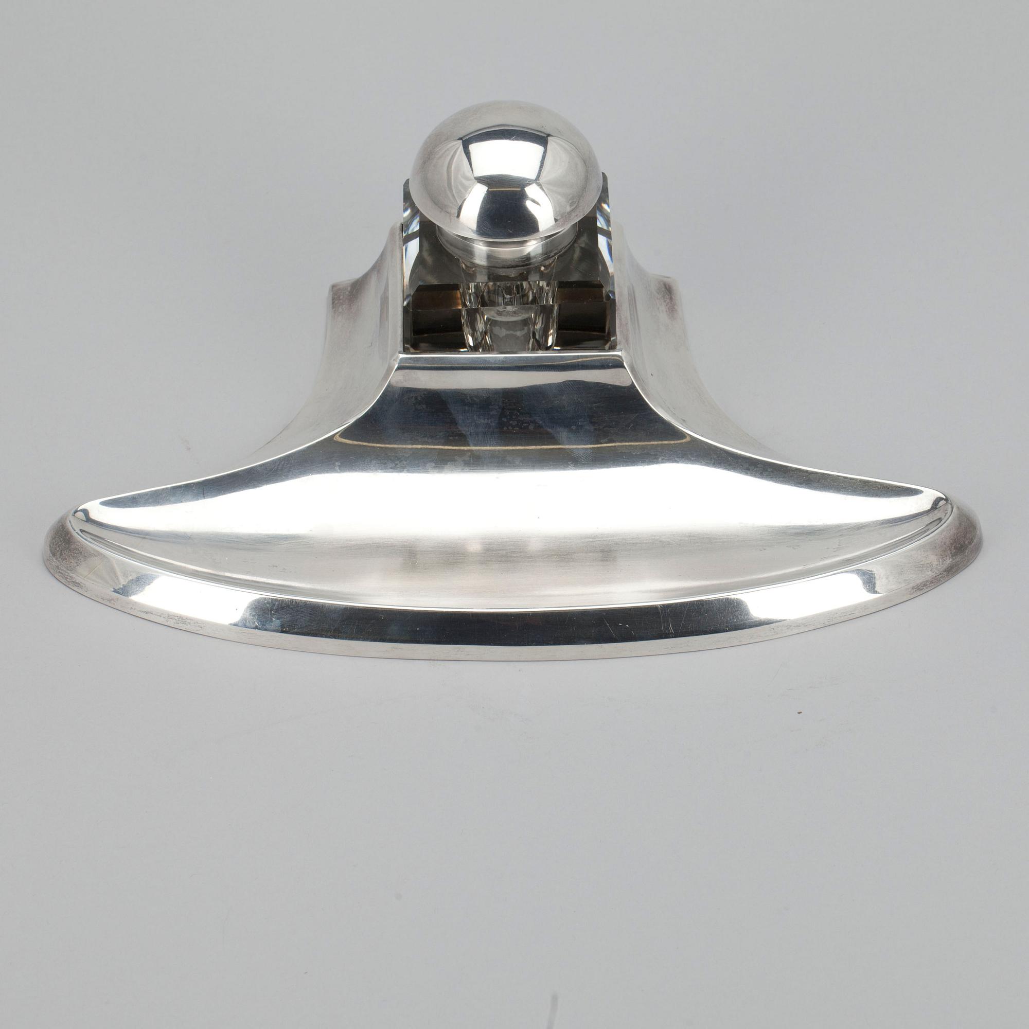 SKRIVSTÄLL, silver samt glas, Gösta Helenius, Åbo 1928.