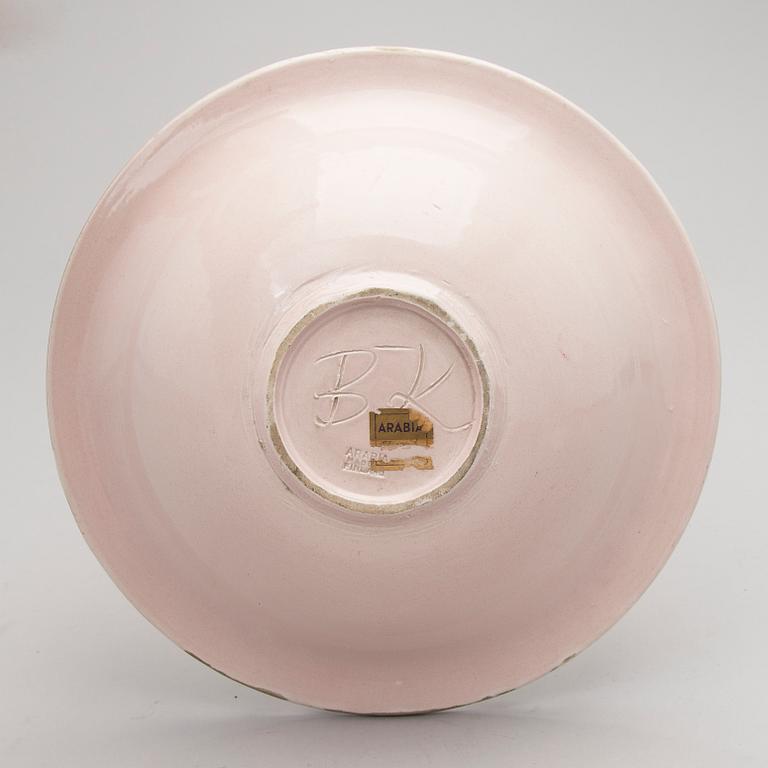 BIRGER KAIPIAINEN, malja, kivitavaraa, signeerattu B.K Arabia.