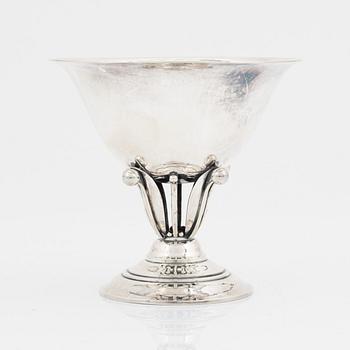 Johan Rohde, a sterling silver bowl on a stem, model 17A, Firma Georg Jensen, Denmark, post 1945.