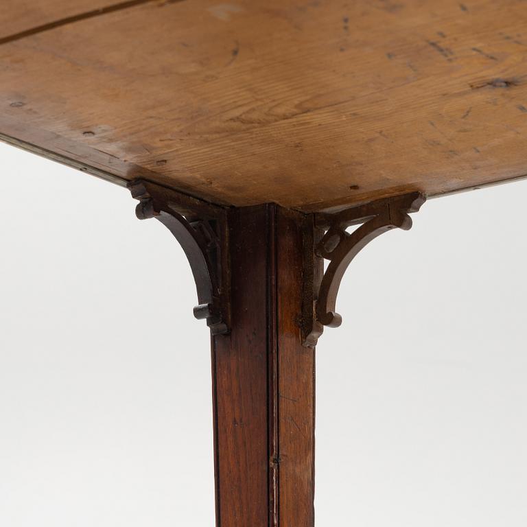 A late Gustavian mahogany card table from around the year 1800.