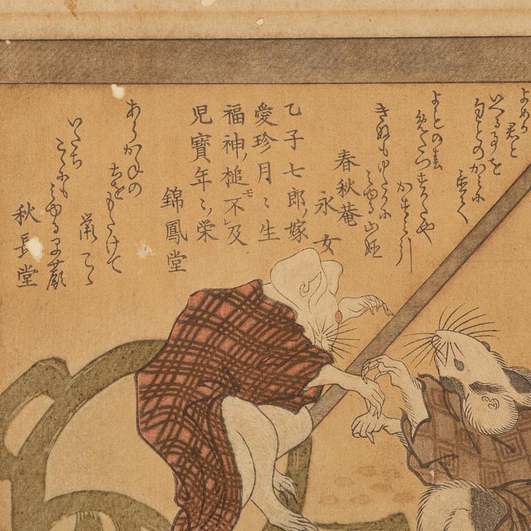 Sonsai Kōitsu, woodblock print, probably 19th century.