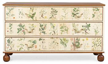 A Josef Frank "Flora" chest of drawers, Firma Svenskt Tenn.