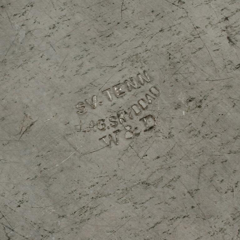 MANSCHETTKNAPPSASK, tenn, Widerholm & Dahlberg, Eskilstuna, 1900-tal.